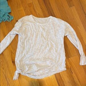 Lululemon Athletica Cream Long Sleeve Front Tie Long Sleeve